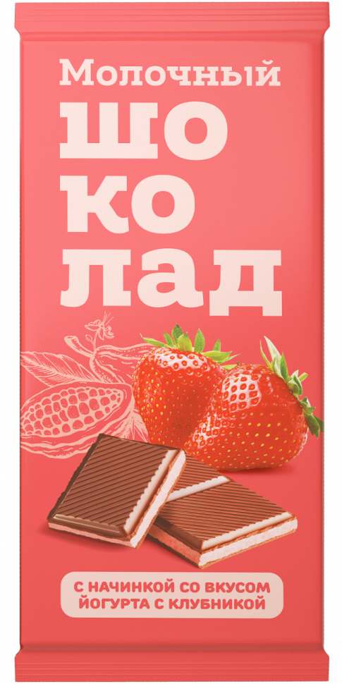  Меренга Шоколад молочный с начинкой Йогурт-Клубника,(блок 24шт по 80г)   в Краснокамске