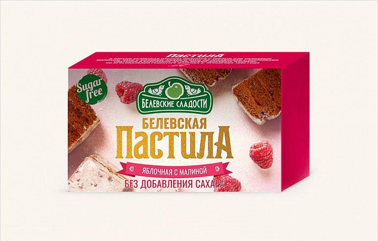  Пастила  200г диетическая с МАЛИНОЙ, НОВЫЙ ФОРМАТ (4*50г)   в Краснокамске