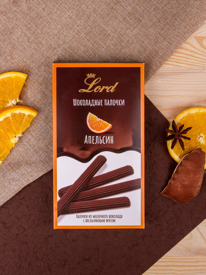 №1 TM LORD Палочки из молочного шоколада с апельсиновым вкусом, 80 гр  в Краснокамске