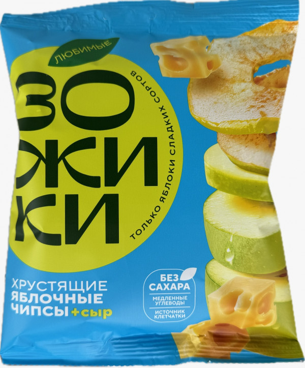 №1 Зожики Яблочные чипсы с сыром, 25г  в Краснокамске