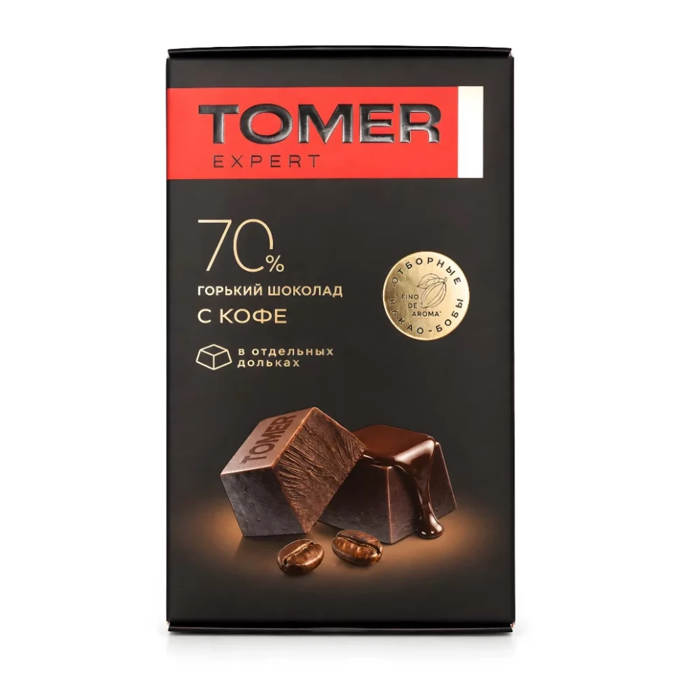  Фабрика Томер  Горький (70%) шоколад с КОФЕ, 90г  в Краснокамске