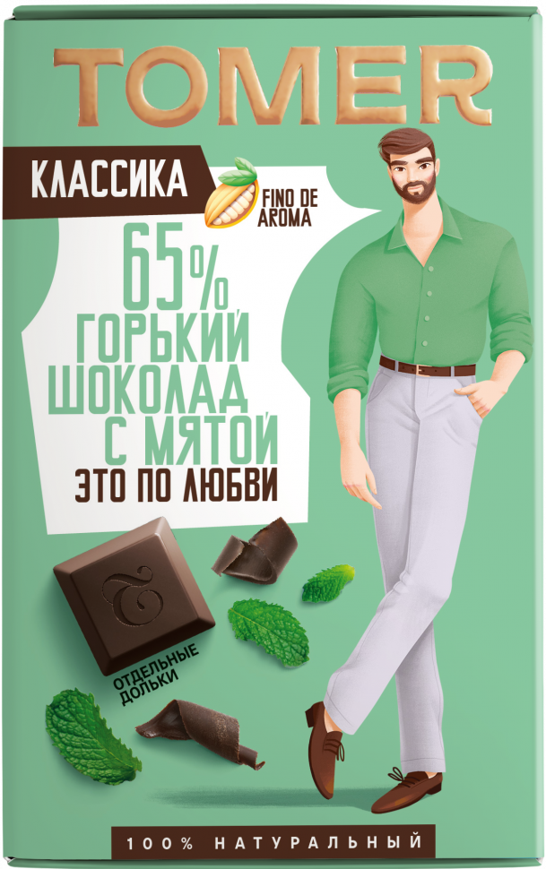  Фабрика Томер  Горький шоколад с МЯТОЙ, 90г в Краснокамске