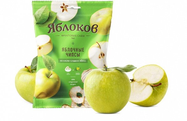  Яблочные чипсы из кисло-сладких яблок 25г в Краснокамске